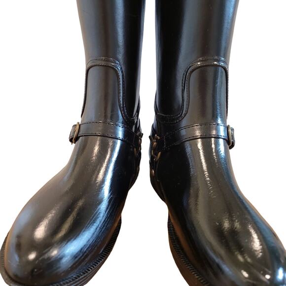 Chooka Signature Rain Riding Boots Tall Rubber Black Size US 6 Women's - Picture 3 of 9